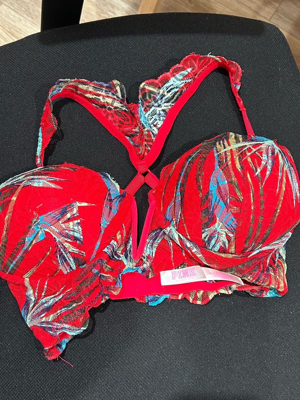 Victoria's Secret PINK Red Multicolor Bralette